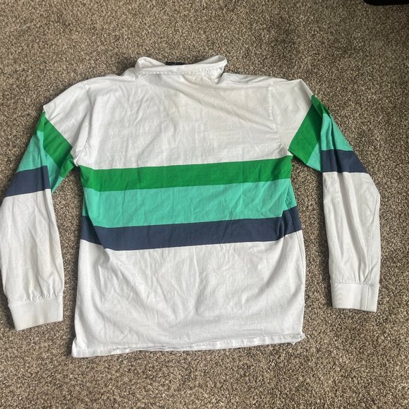 PacSun Men's UPRISERS Triple Stripe Polo Long Sleeve Shirt, Size XL - Picture 4 of 10